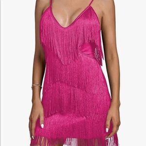 Pink Fringe Dress